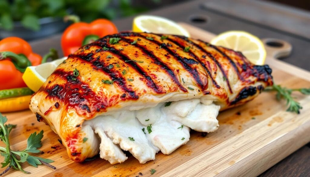 Grilled bone-in chicken