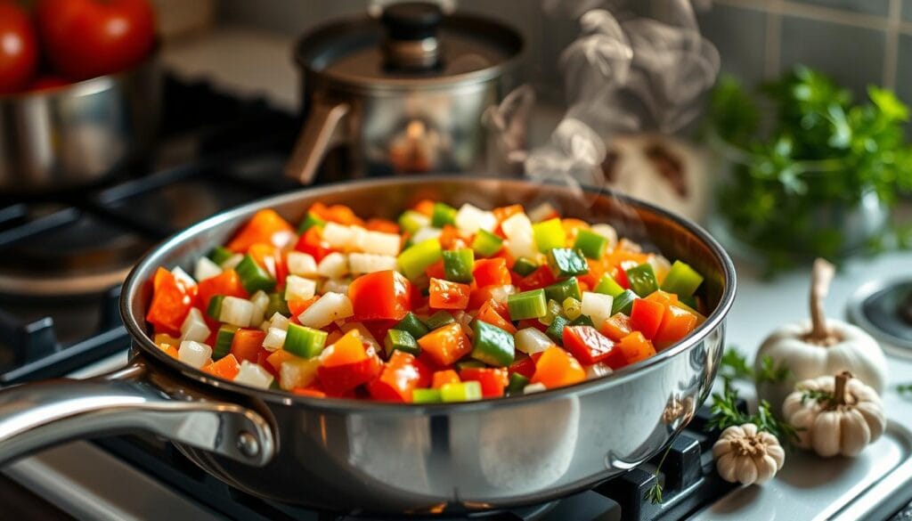 Sautéing vegetables