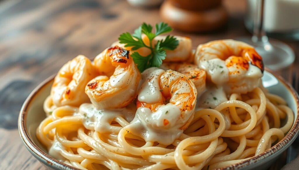 chicken and shrimp alfredo