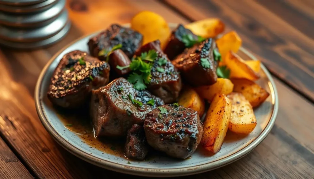 one-pan steak bites with potatoes